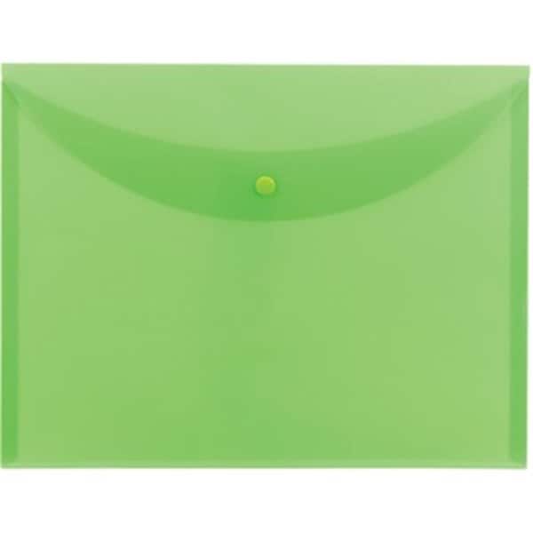 Pen2Paper Snap Closure Poly Envelopes File Wallet, Green, 10PK PE3208945 - main